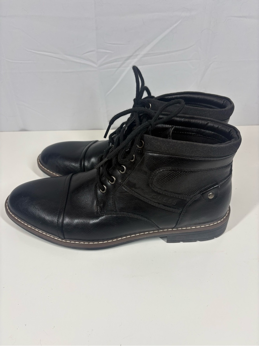 Guess Men's Black Lace-Up Ankle Boots Size 10